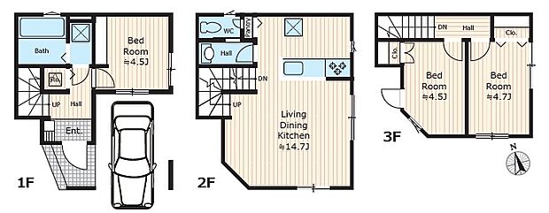 3階建ての建物は住む方の動線を良く考えられた作り