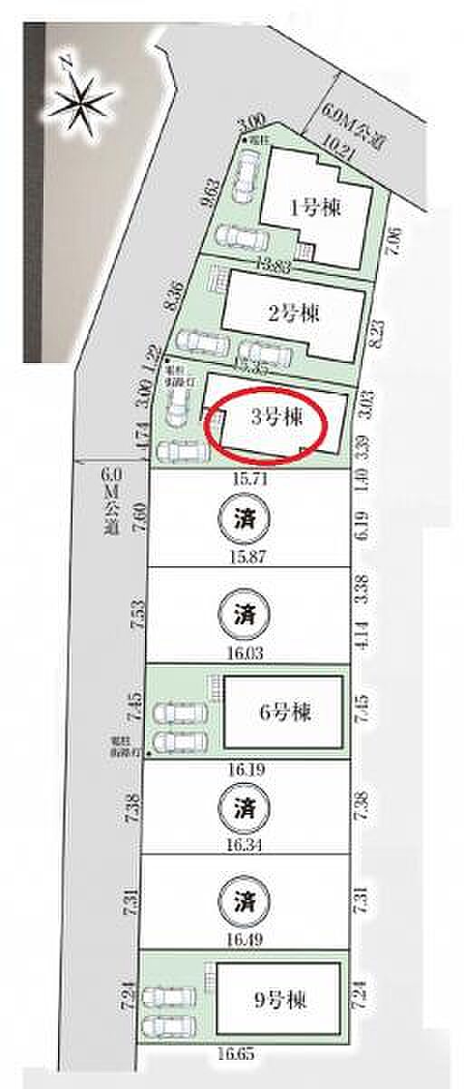 6m公道に面したゆとりと開放感溢れる9家族の街