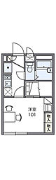 レオパレスミズキ 1階1Kの間取り