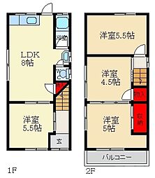 Osaka Metro長堀鶴見緑地線 門真南駅 徒歩8分の賃貸一戸建て 1階4LDKの間取り