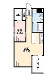 Regalia 3階1LDKの間取り