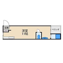 清水ハイツ ワンルームの間取図画像