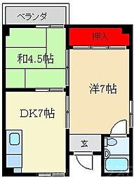 ロイヤルハイツ 2DKの間取図画像
