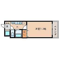 M'PLAZA香里弐番館 1Kの間取図画像