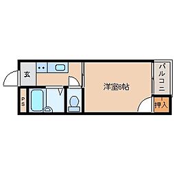 ロイヤルライフ八坂 1Kの間取図画像