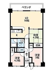 カルムウィング 3LDKの間取図画像