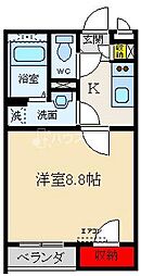 日新香里園 1Kの間取図画像
