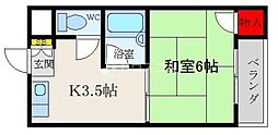 寿ハイツ 1Kの間取図画像