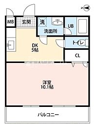 フジパレス美田 1DKの間取図画像