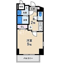 グランツ寝屋川 1Kの間取図画像