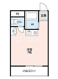 忍ヶ丘マンション ワンルームの間取図画像