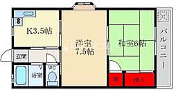 フエリシーダ.石津 2Kの間取図画像