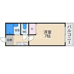 メゾン21 1Kの間取図画像