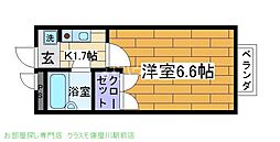 セントハイム 1Kの間取図画像