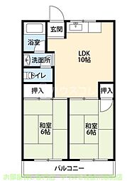 ロイヤルハイツ木村 2LDKの間取図画像