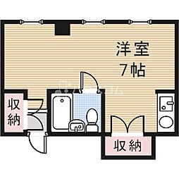 大和ヒューマンハイツ点野A棟 ワンルームの間取図画像