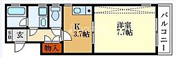 アメニティサンライズ 1Kの間取図画像