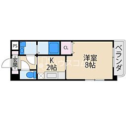 ロータリーマンション香里西之町 1Kの間取図画像