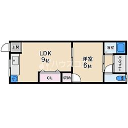 (株)岡野マンション 1LDKの間取図画像