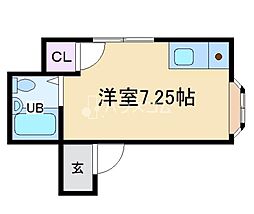 メゾン貞光2 ワンルームの間取図画像