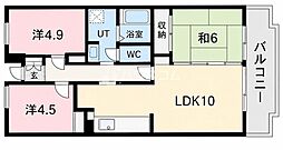 グリーンヴィラ御領 3LDKの間取図画像