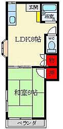 メーベルハイツ 1LDKの間取図画像