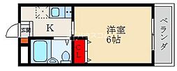 シンプルライフA棟 ワンルームの間取図画像