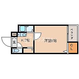 サンパレス寝屋川 1Kの間取図画像