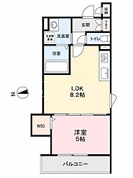 フォレストクリエオーレ宮前町壱番館 1LDKの間取図画像