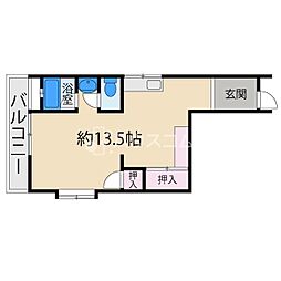 寝屋川コーポラス ワンルームの間取図画像