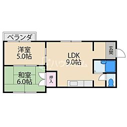 ピアハイツ 2LDKの間取図画像
