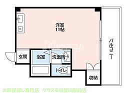 カサベルデ・柳 ワンルームの間取図画像