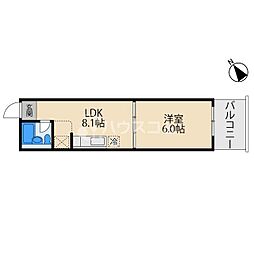 ロイヤルプラザ 1DKの間取図画像