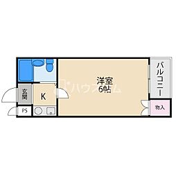 Mebius寝屋川ResidenceWest 1Kの間取図画像