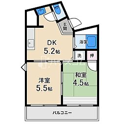 エムケイ7東香里園 2DKの間取図画像