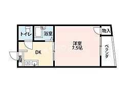 メゾンシーパレス 1DKの間取図画像