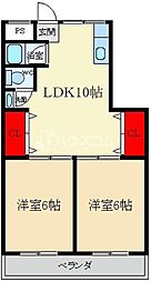 宮前ハイム 2DKの間取図画像