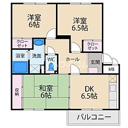 メイコータウン1 3DKの間取図画像