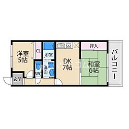 グランデール 2LDKの間取図画像