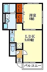 AmourLuster 1LDKの間取図画像