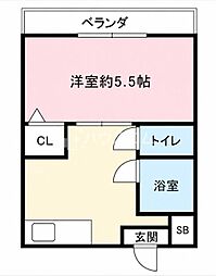 ロータリーマンション北之町 1Kの間取図画像