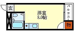 チェリーコート ワンルームの間取図画像