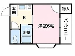 ラウレア門真 1Kの間取図画像