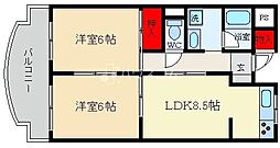 ロイヤル忍ケ丘 2LDKの間取図画像