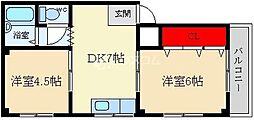 ファミール三井 2DKの間取図画像