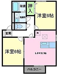 アゼリア2 2LDKの間取図画像