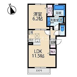 ミラブーカ 1LDKの間取図画像