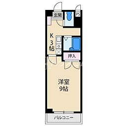デイグラン香里園北 1Kの間取図画像