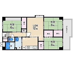 香里園ヒルズ 3LDKの間取図画像