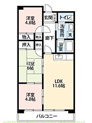ソレイユ畷 3LDKの間取図画像